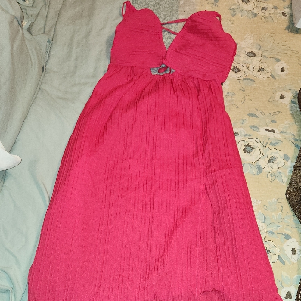 Vibrant Pink Halter Dress